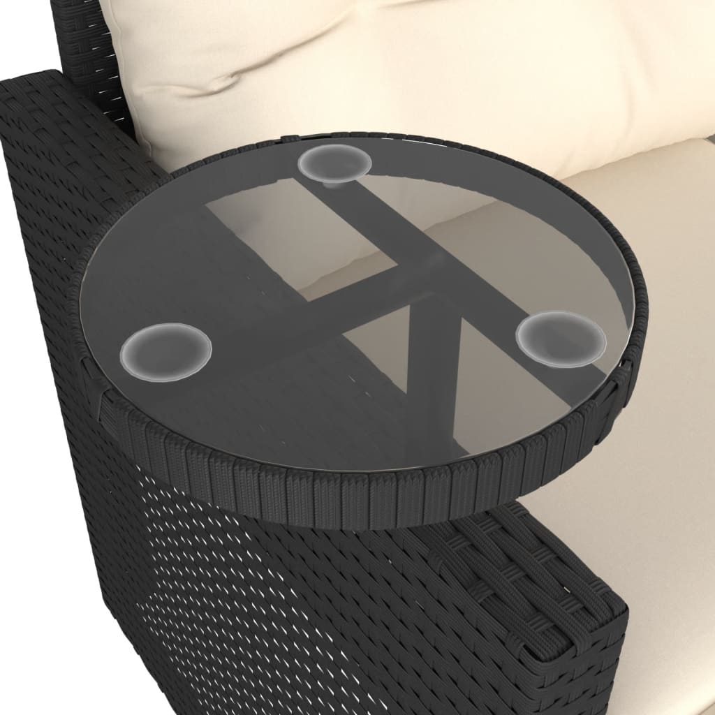 vidaXL Σετ Καναπέ Κήπου 3 Τεμαχίων Μαύρο Συνθετικό Ρατάν με Μαξιλάρια