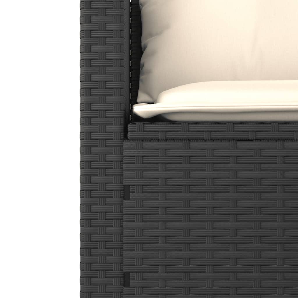 vidaXL Σετ Καναπέ Κήπου 3 Τεμαχίων Μαύρο Συνθετικό Ρατάν με Μαξιλάρια