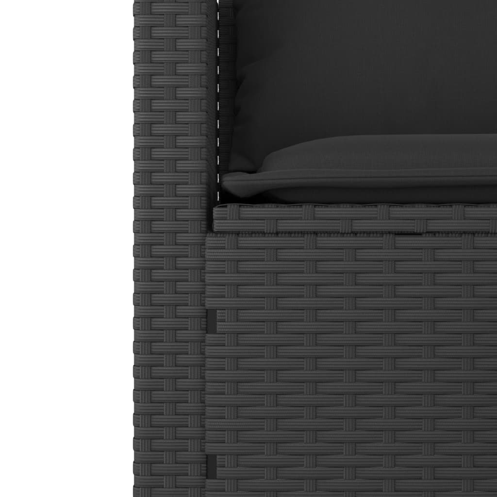 vidaXL Σετ Καναπέ Κήπου 3 Τεμαχίων Μαύρο Συνθετικό Ρατάν με Μαξιλάρια