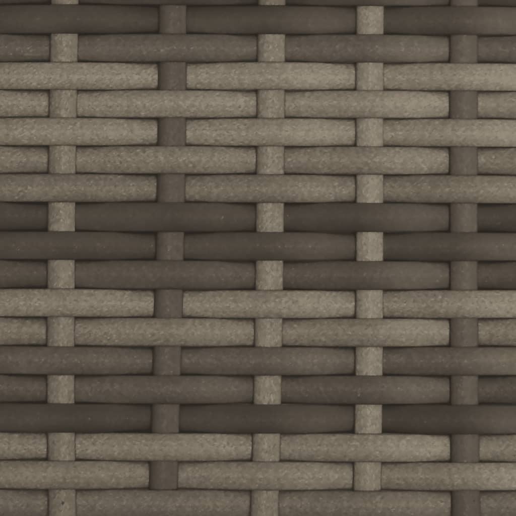 vidaXL Ξαπλώστρα Διπλή Γκρι Συνθετικό Ρατάν με Σκίαστρο και Μαξιλάρια