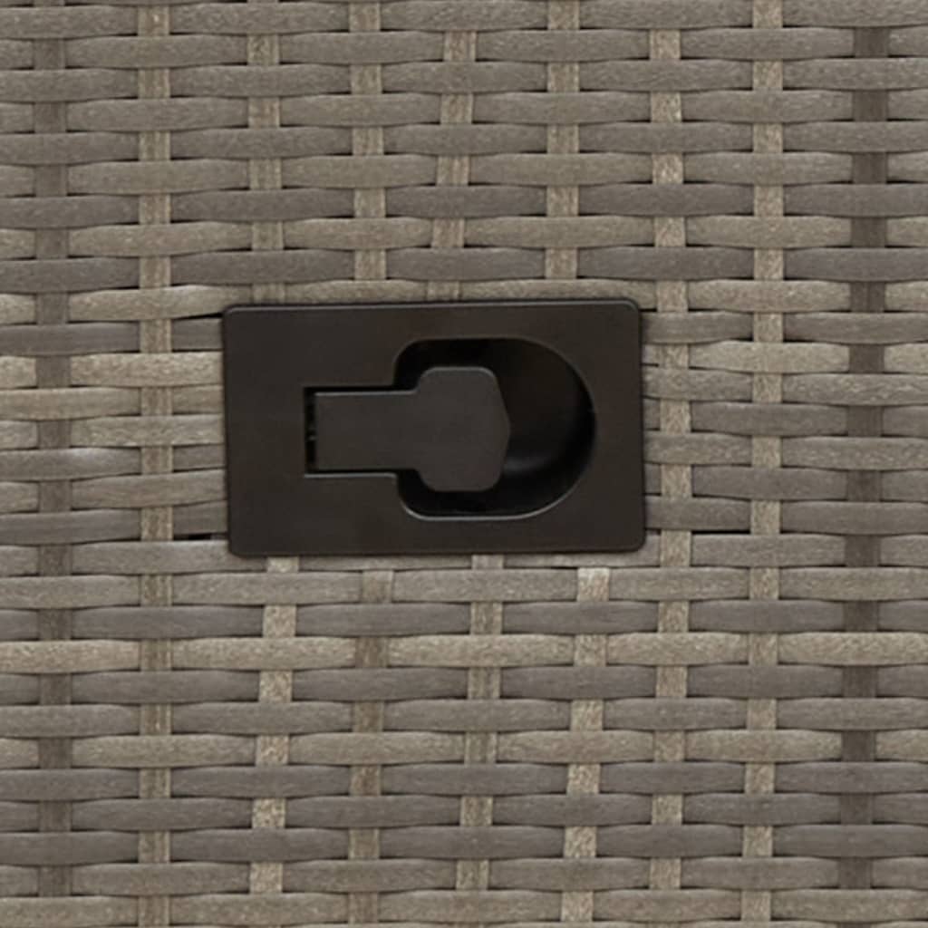 vidaXL Καναπές Κήπου Διθέσιος Ανακλινόμενος με Τραπέζι από Γκρι Συνθετικό Ρατάν