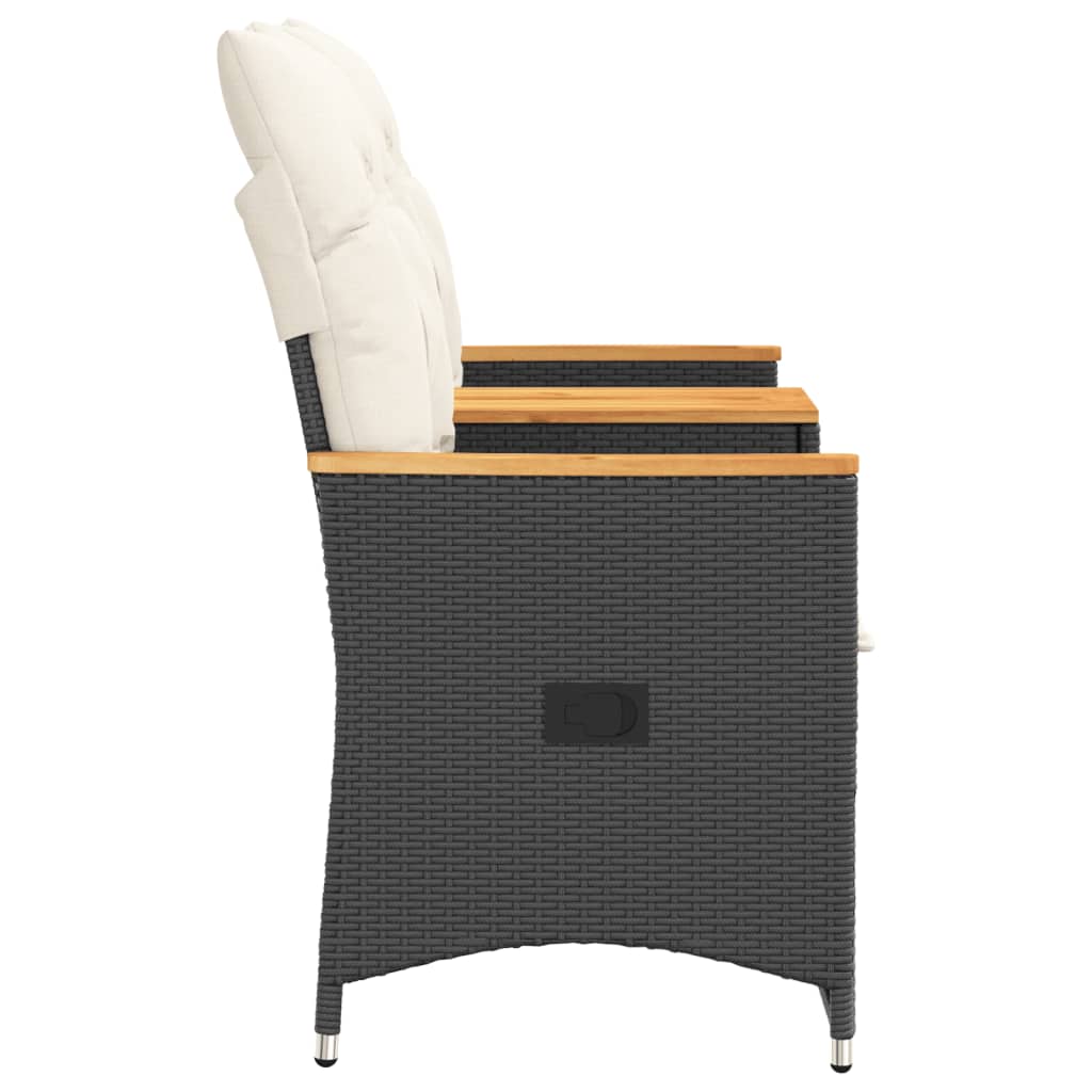 vidaXL Καναπές Κήπου Ανακλινόμενος Διθέσιος με Τραπέζι Συνθ Ρατάν