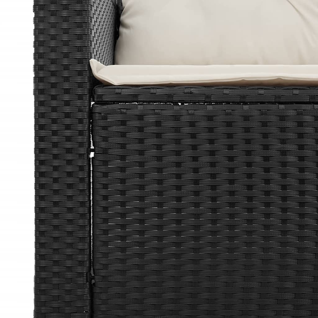 vidaXL Σετ Καναπέ Κήπου 5 Τεμαχίων Μαύρο Συνθετικό Ρατάν με Μαξιλάρια