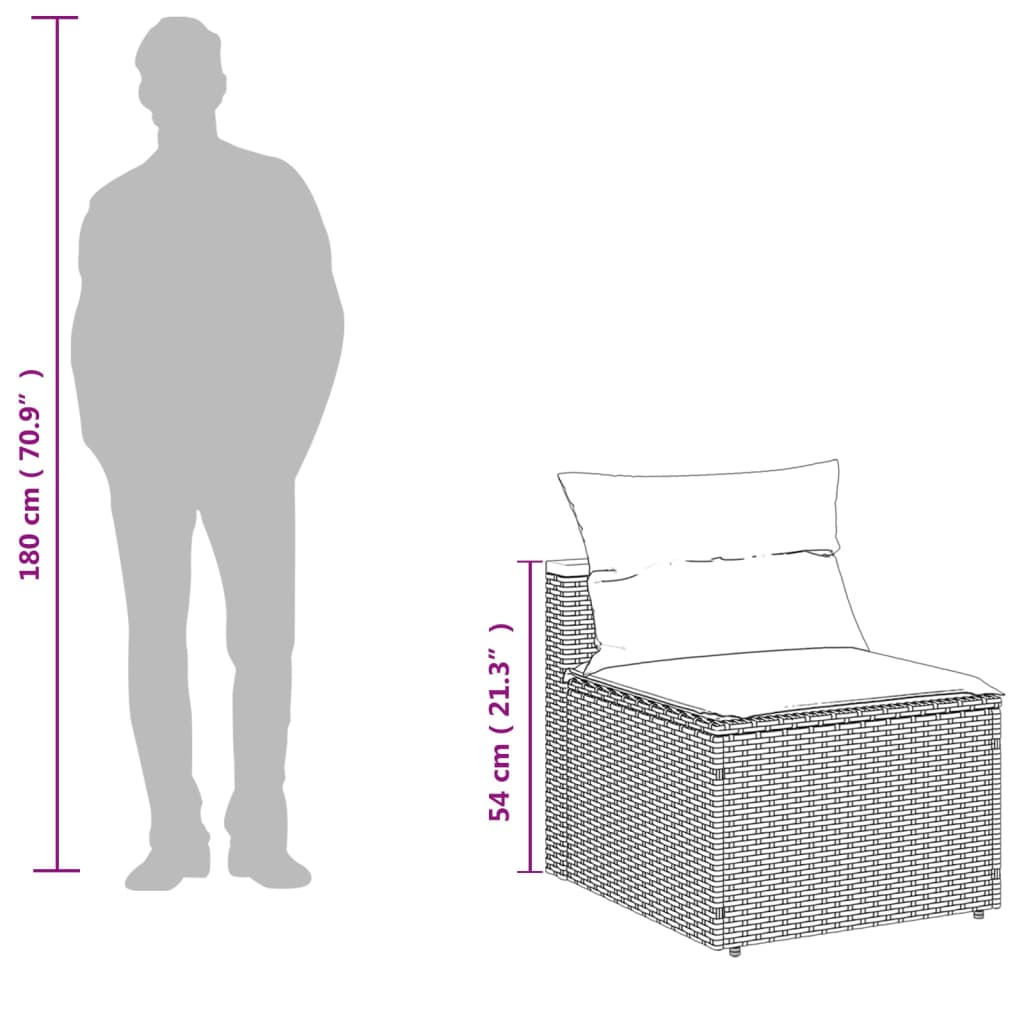 vidaXL Σαλόνι Κήπου 5 Τεμαχίων Γκρι από Συνθετικό Ρατάν με Μαξιλάρια