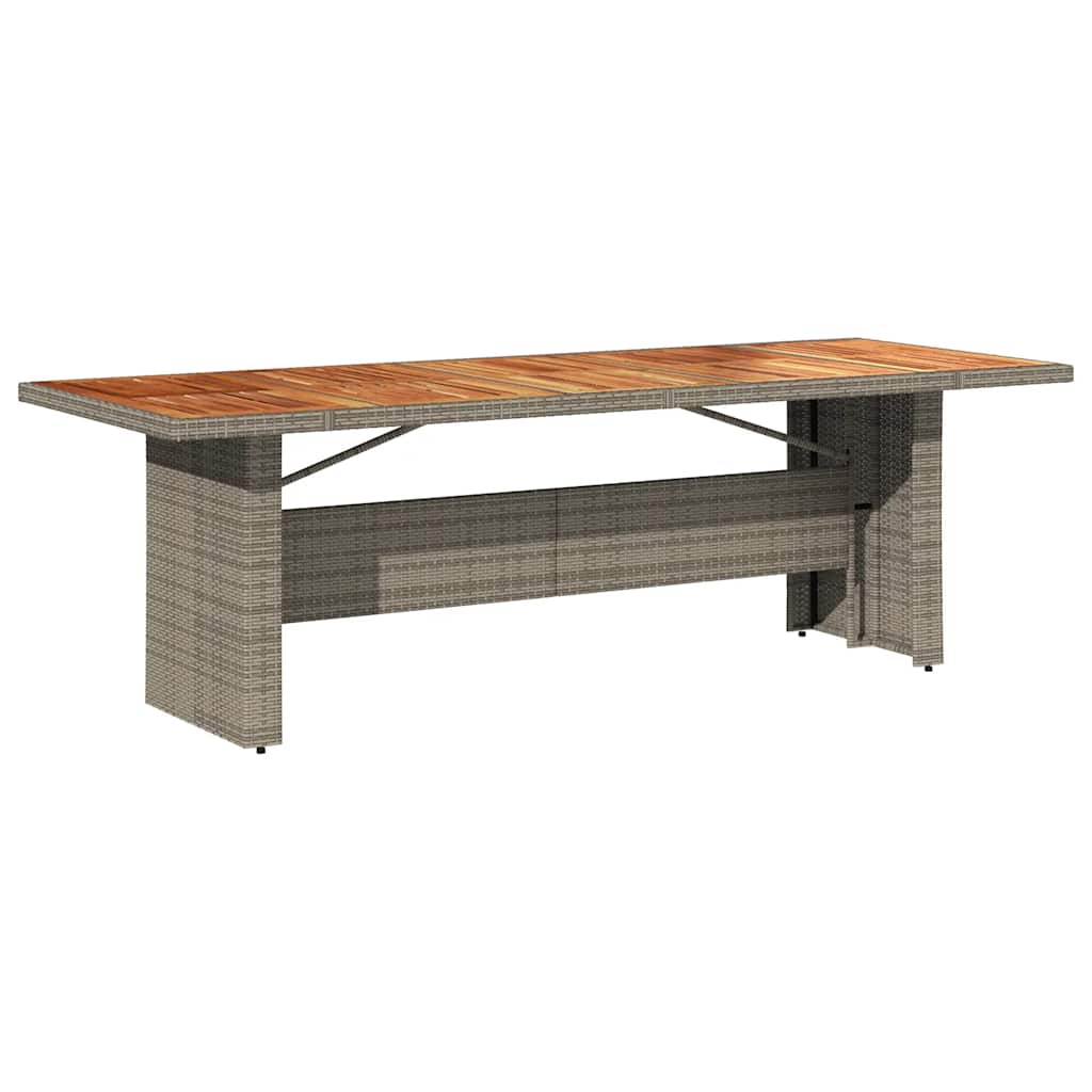 vidaXL Τραπέζι Κήπου Επιφάνεια Ακακίας Γκρι 240x90x75 εκ Συνθ. Ρατάν