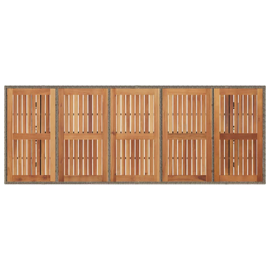 vidaXL Τραπέζι Κήπου Επιφάνεια Ακακίας Γκρι 240x90x75 εκ Συνθ. Ρατάν