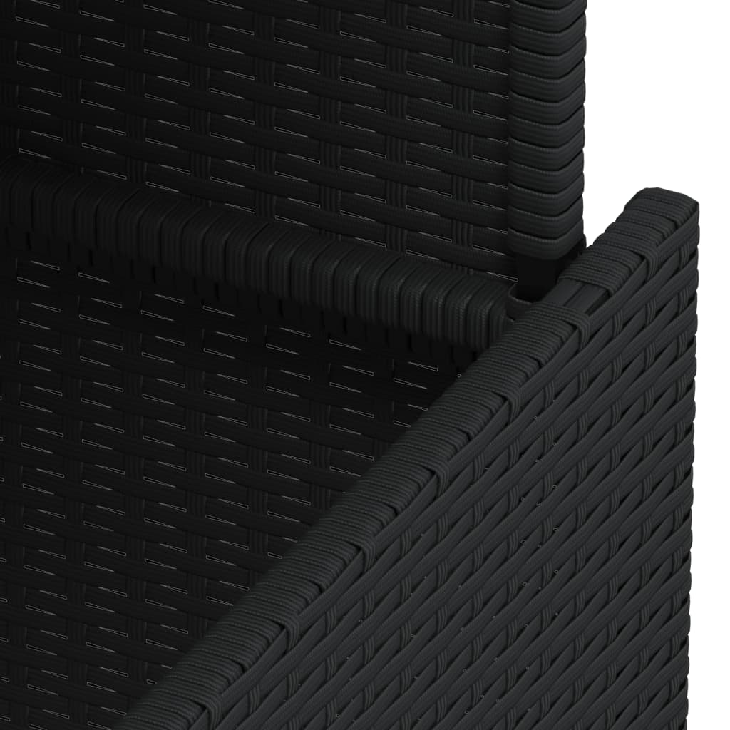 vidaXL Τραπέζι Κήπου Μαύρο 100x55x73 εκ. Συνθετικό Ρατάν/Ξύλο Ακακίας