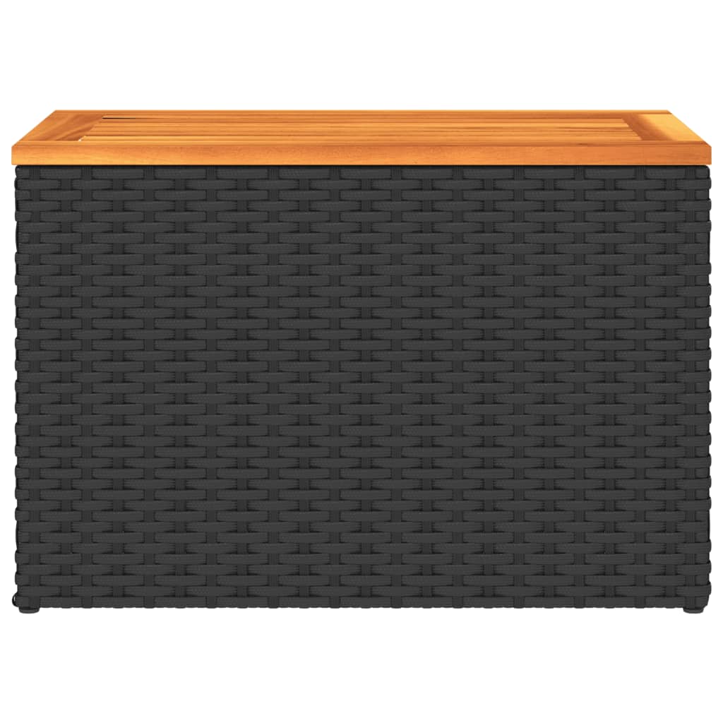 vidaXL Τραπεζάκια Κήπου 2 τεμ. Μαύρα 55x34x37εκ. Συνθ.Ρατάν/Μασίφ Ξύλο