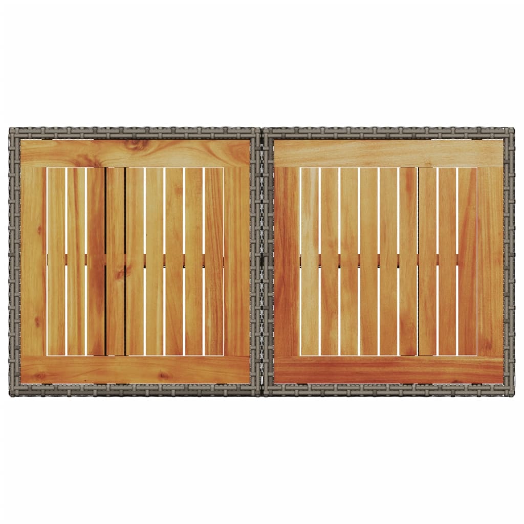 vidaXL Τραπέζι Κήπου Γκρι 100x55x73 εκ. Συνθετικό Ρατάν/Ξύλο Ακακίας