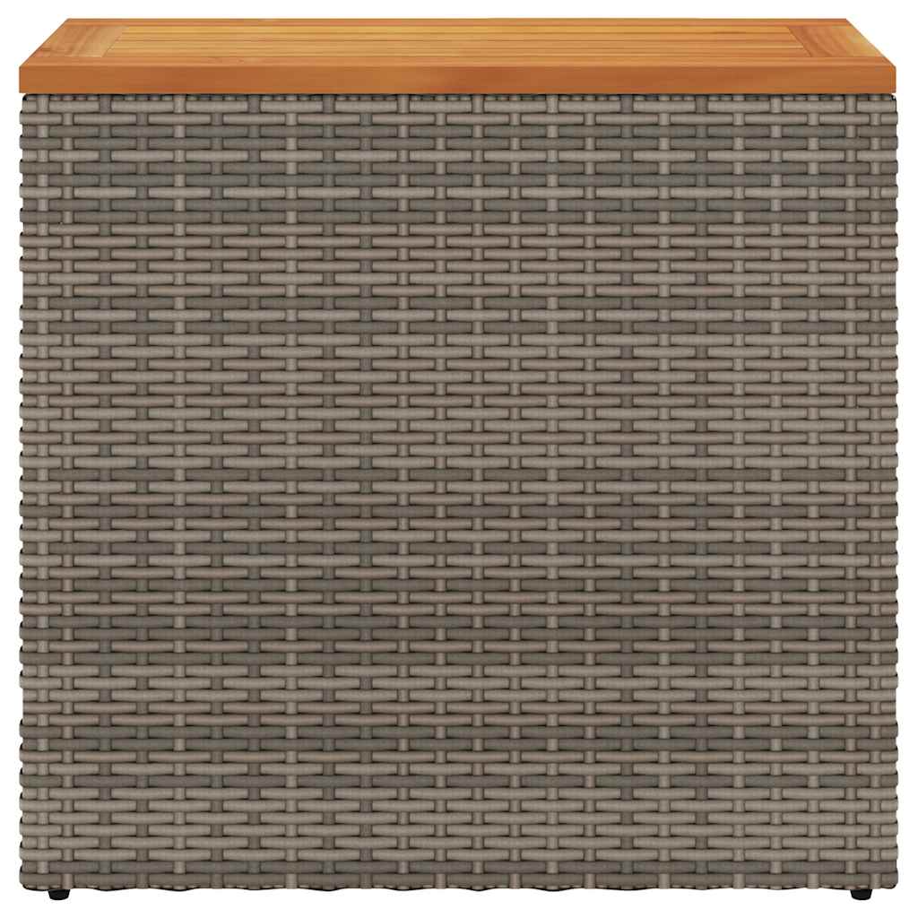 vidaXL Τραπέζι Κήπου με Ξύλινη Επιφάνεια Γκρι 58x27,5x55εκ Συνθ. Ρατάν