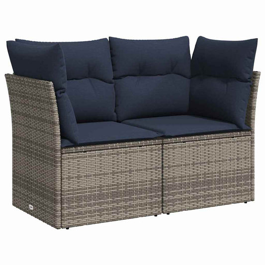 vidaXL | Καναπές Κήπου | με μαξιλάρι Γκρι 124 x 62 x 69cm συνθετικό ρατάν