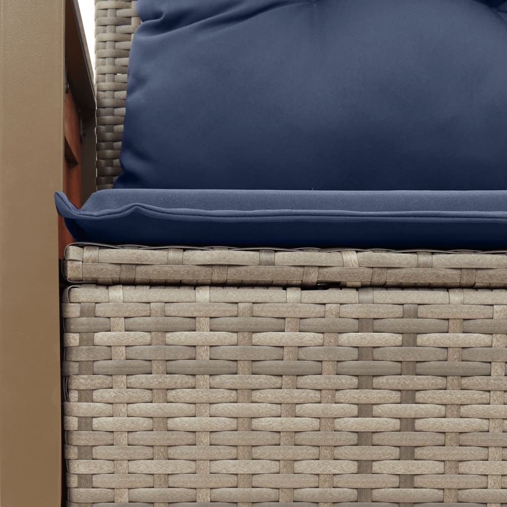 vidaXL Καναπές Κήπου Διθέσιος με Μαξιλάρια Γκρι από Συνθετικό Ρατάν