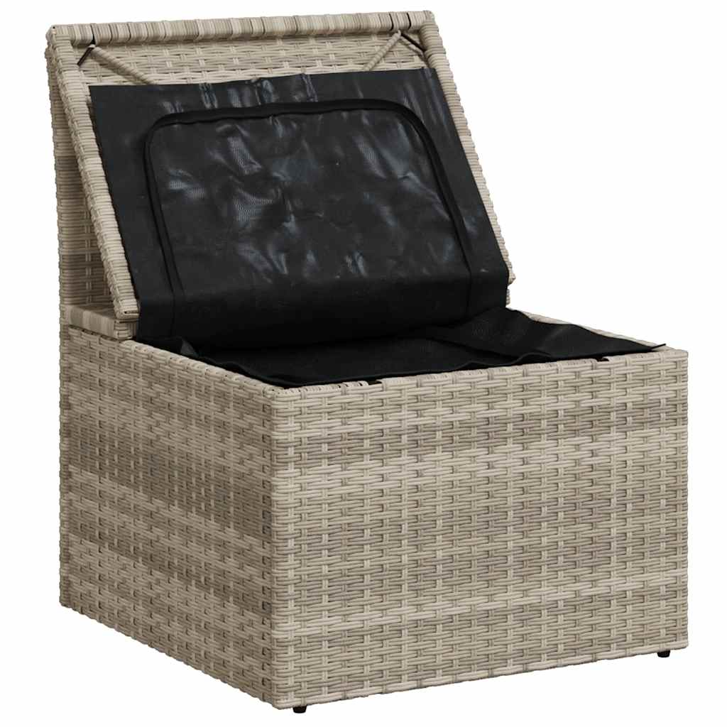 vidaXL Καρέκλα Κήπου Χωρίς Μπράτσα Γκρι Συνθετικό Ρατάν με Μαξιλάρια