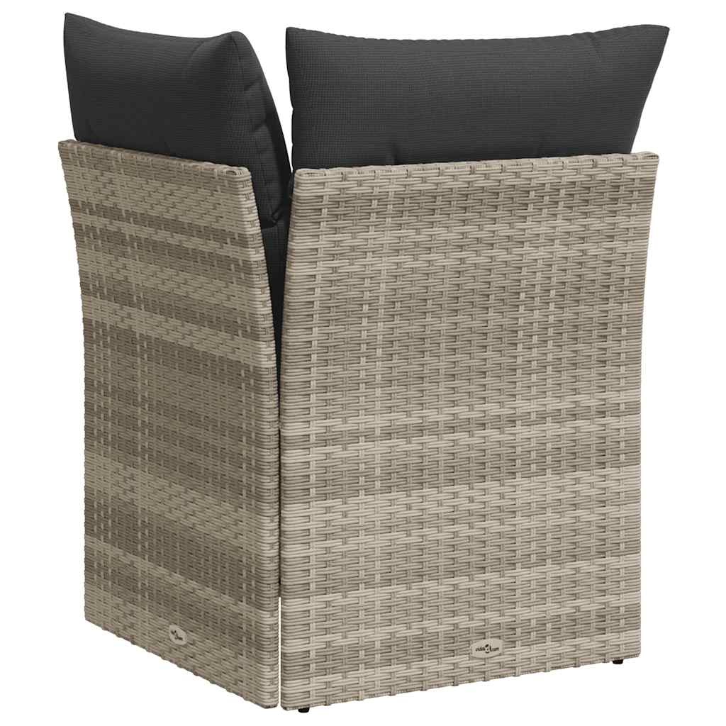 vidaXL Καναπές Κήπου Γωνιακός Αν.Γκρι από Συνθετικό Ρατάν με Μαξιλάρια