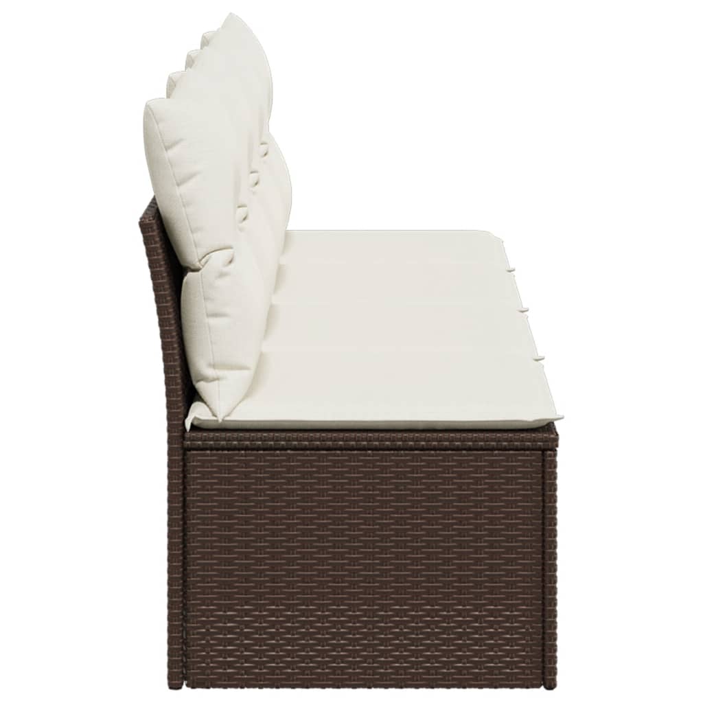 vidaXL Καναπές Κήπου Τετραθέσιος Καφέ από Συνθετικό Ρατάν με Μαξιλάρια