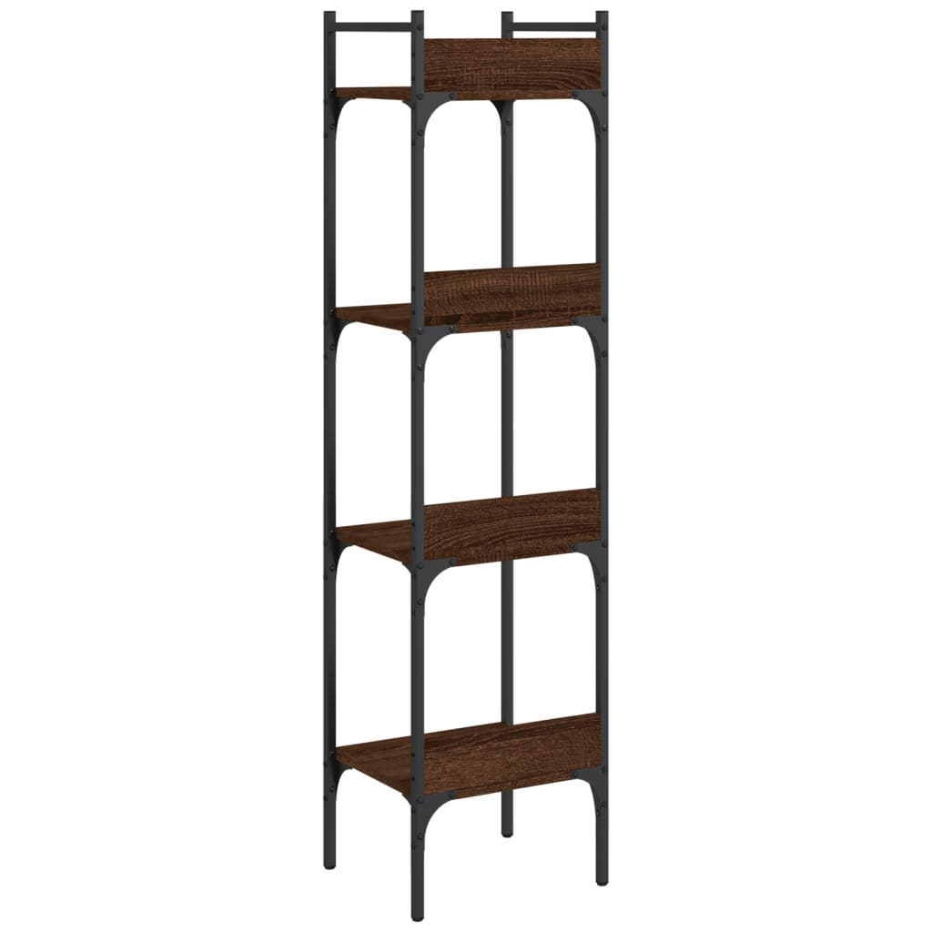 vidaXL Βιβλιοθήκη 4 Επιπέδων Καφέ Δρυς 35x30x138,5 εκ. Επεξεργ. Ξύλο