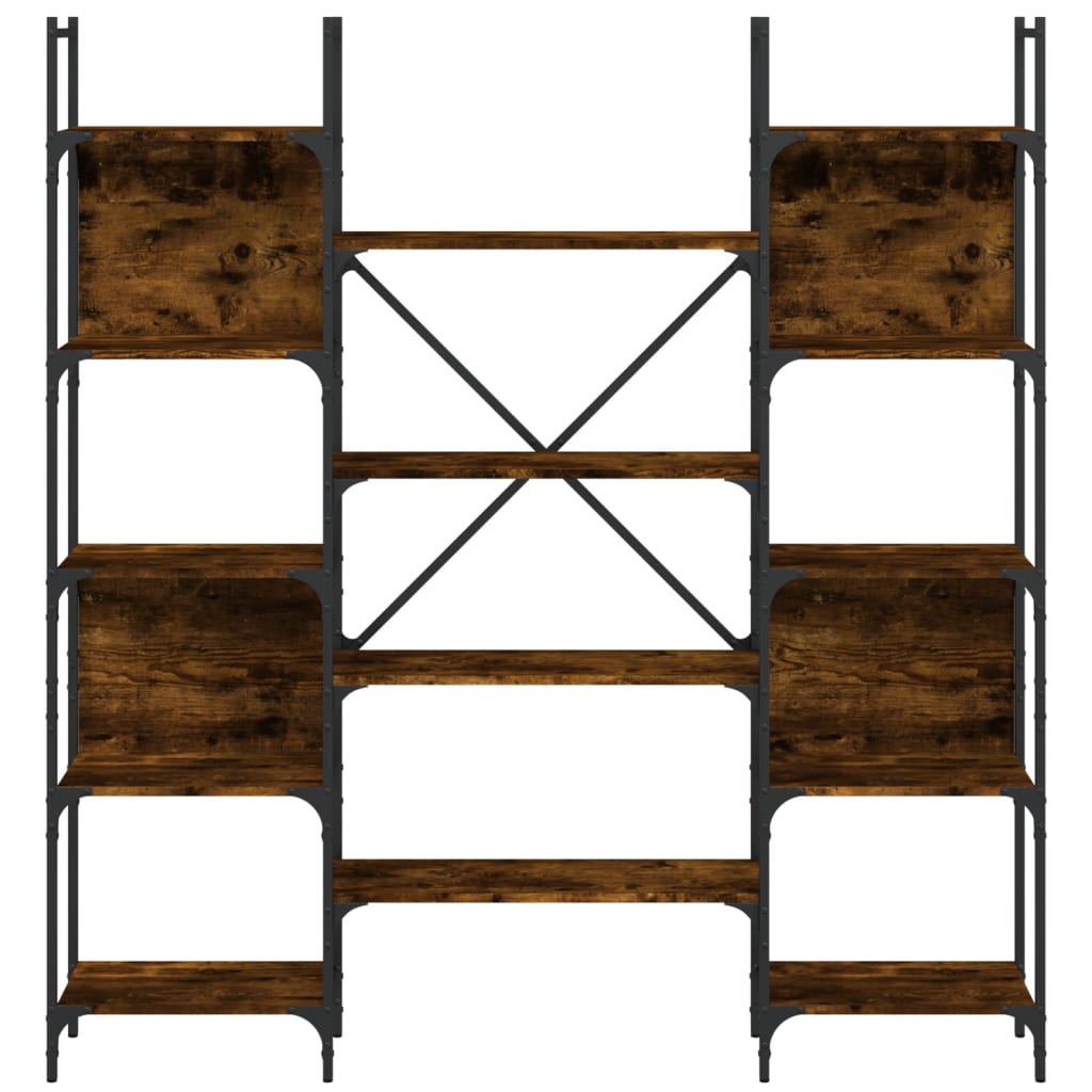 vidaXL Βιβλιοθήκη Καπνιστή Δρυς 155,5x24x166,5 εκ. Επεξεργασμένο Ξύλο