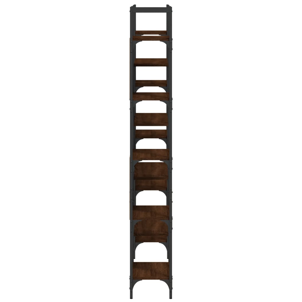 vidaXL Βιβλιοθήκη Καφέ Δρυς 155,5x24x166,5 εκ. Επεξεργασμένο Ξύλο