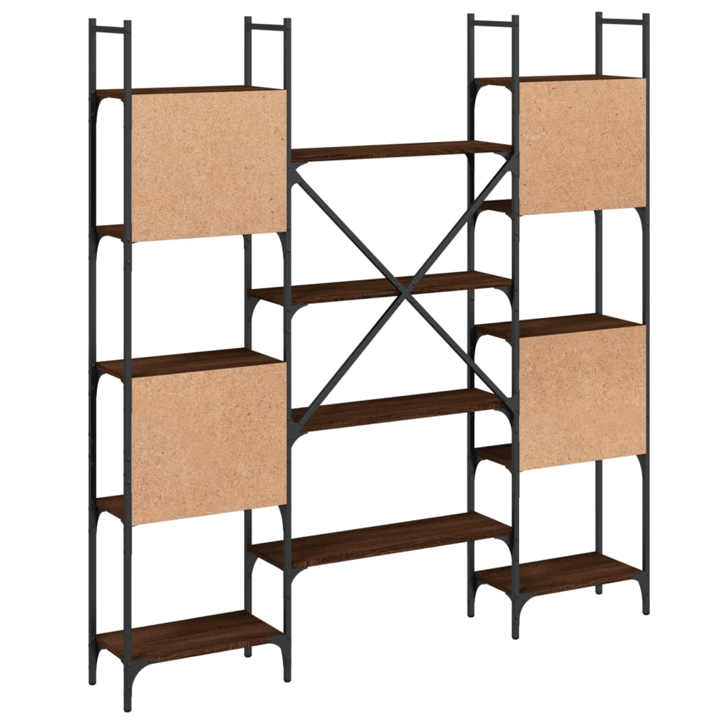 vidaXL Βιβλιοθήκη Καφέ Δρυς 155,5x24x166,5 εκ. Επεξεργασμένο Ξύλο