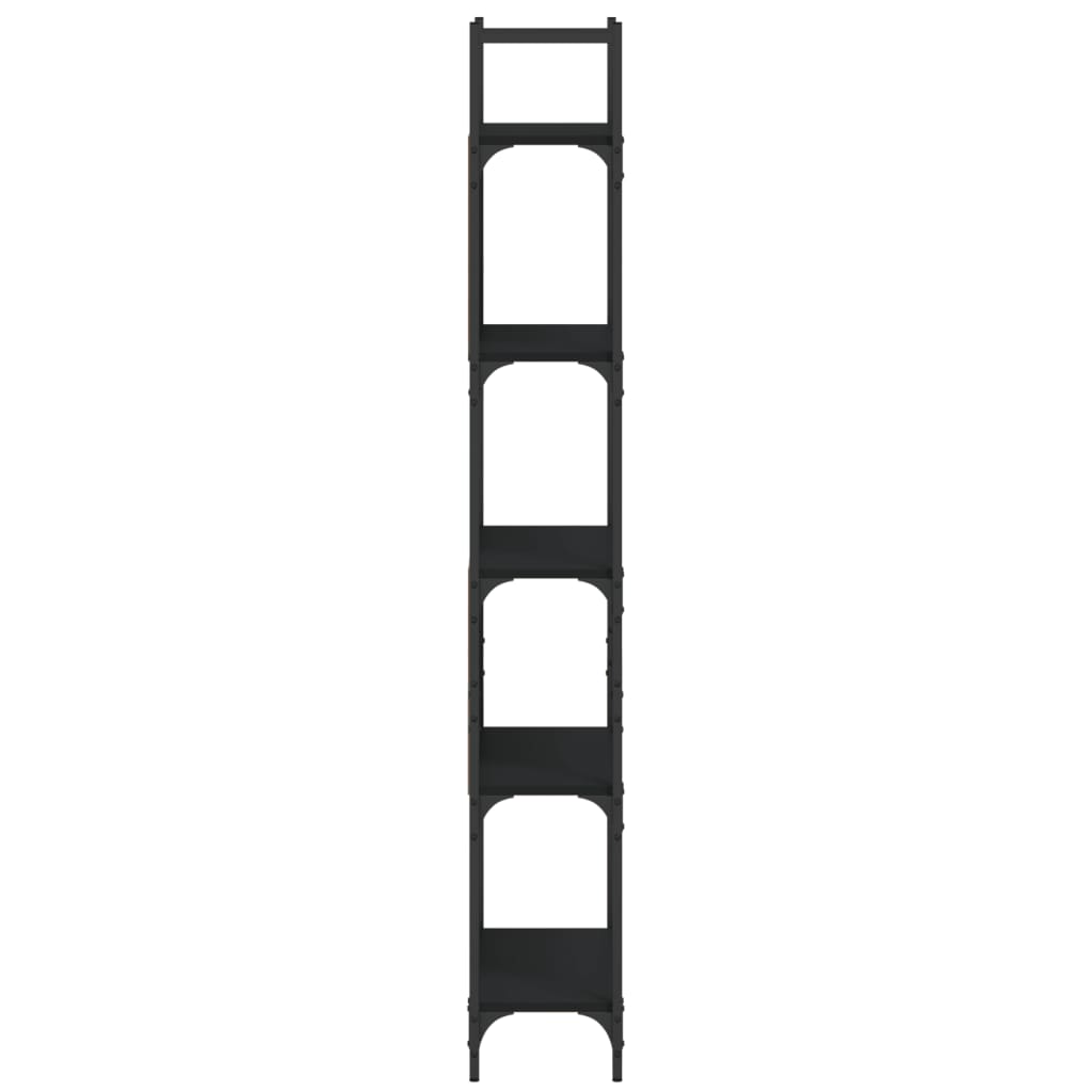 vidaXL Βιβλιοθήκη 5 Επιπέδων Μαύρη 60,5x24x166,5 εκ. Επεξεργ. Ξύλο