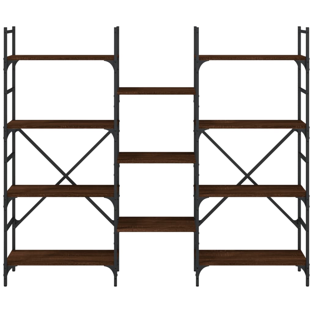 vidaXL Βιβλιοθήκη Καφέ Δρυς 160x28,5x136,5 εκ. Επεξεργασμένο Ξύλο