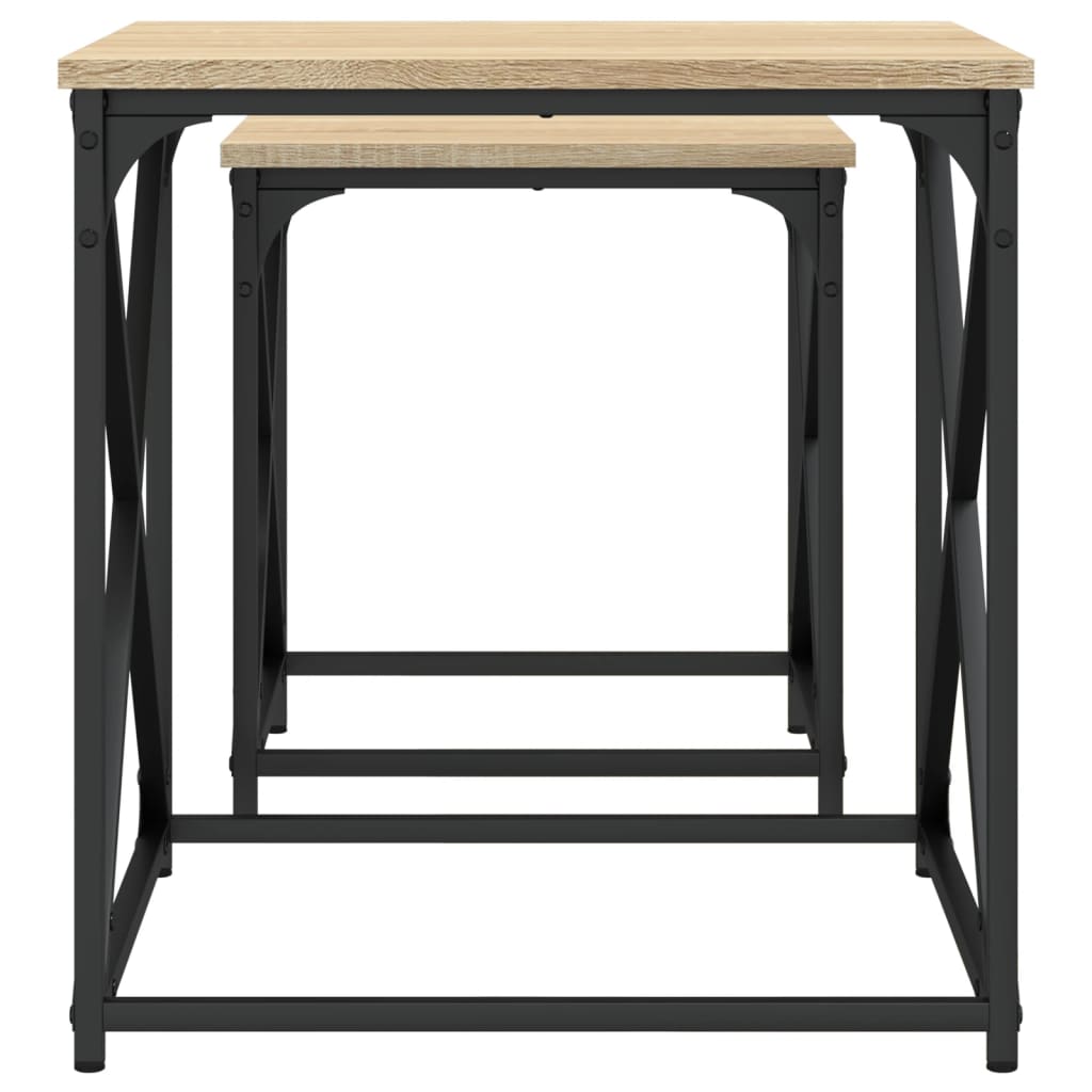 vidaXL Τραπεζάκια Ζιγκόν 2 τεμ. Sonoma Δρυς από Επεξεργασμένο Ξύλο