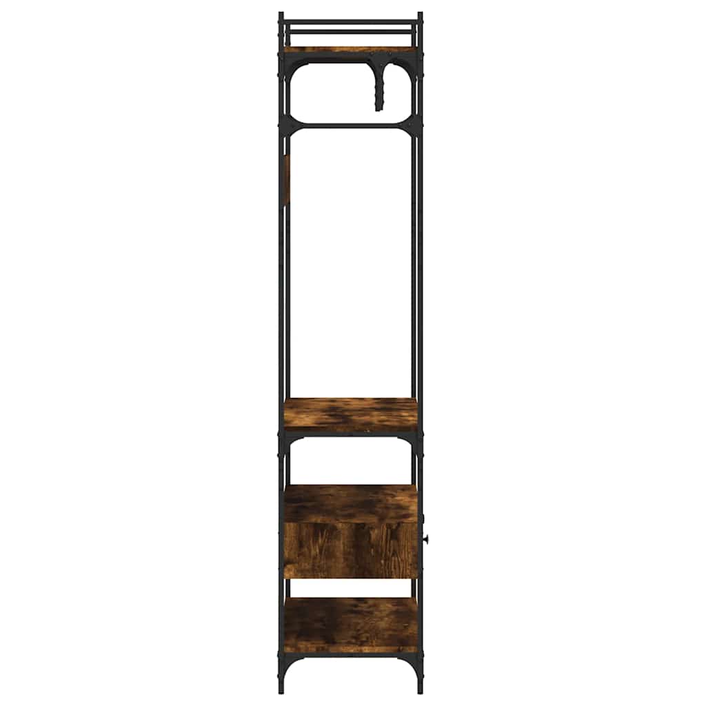 vidaXL Ντουλάπα με Συρτάρια Καπνιστή Δρυς 89x39x184,5εκ. Επεξεργ. Ξύλο