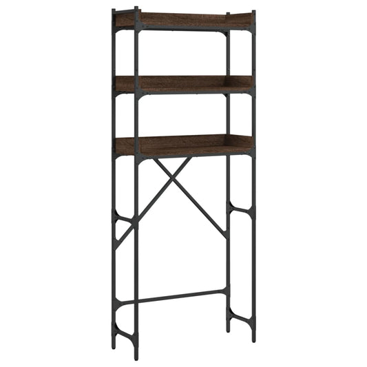 vidaXL Ραφιέρα Πλυντηρίου Καφέ Δρυς 67 x 25 x 163 εκ. Επεξεργ. Ξύλο