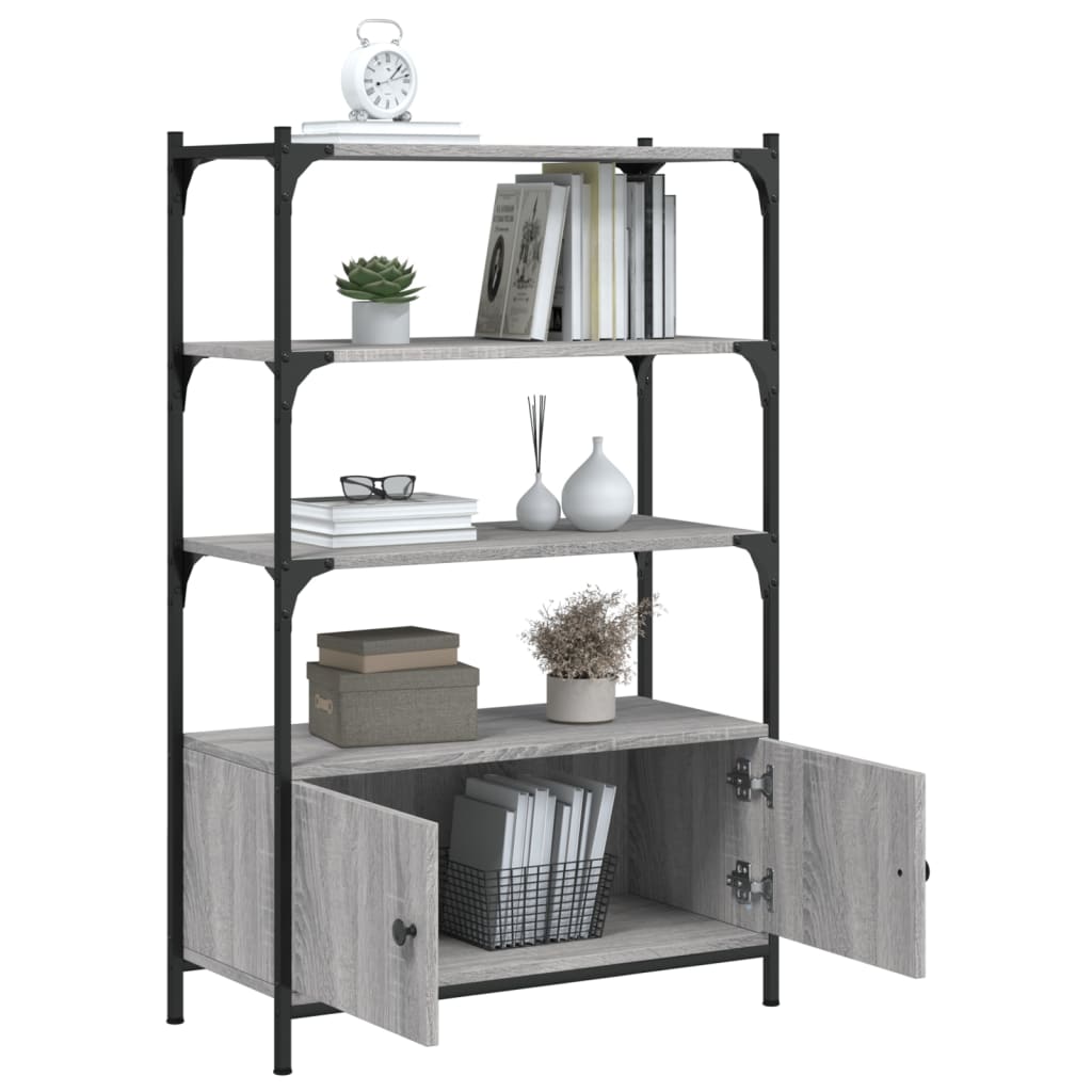 vidaXL Βιβλιοθήκη 3 Επιπέδων Γκρι Sonoma 70x30x109,5 εκ. Επεξεργ. Ξύλο
