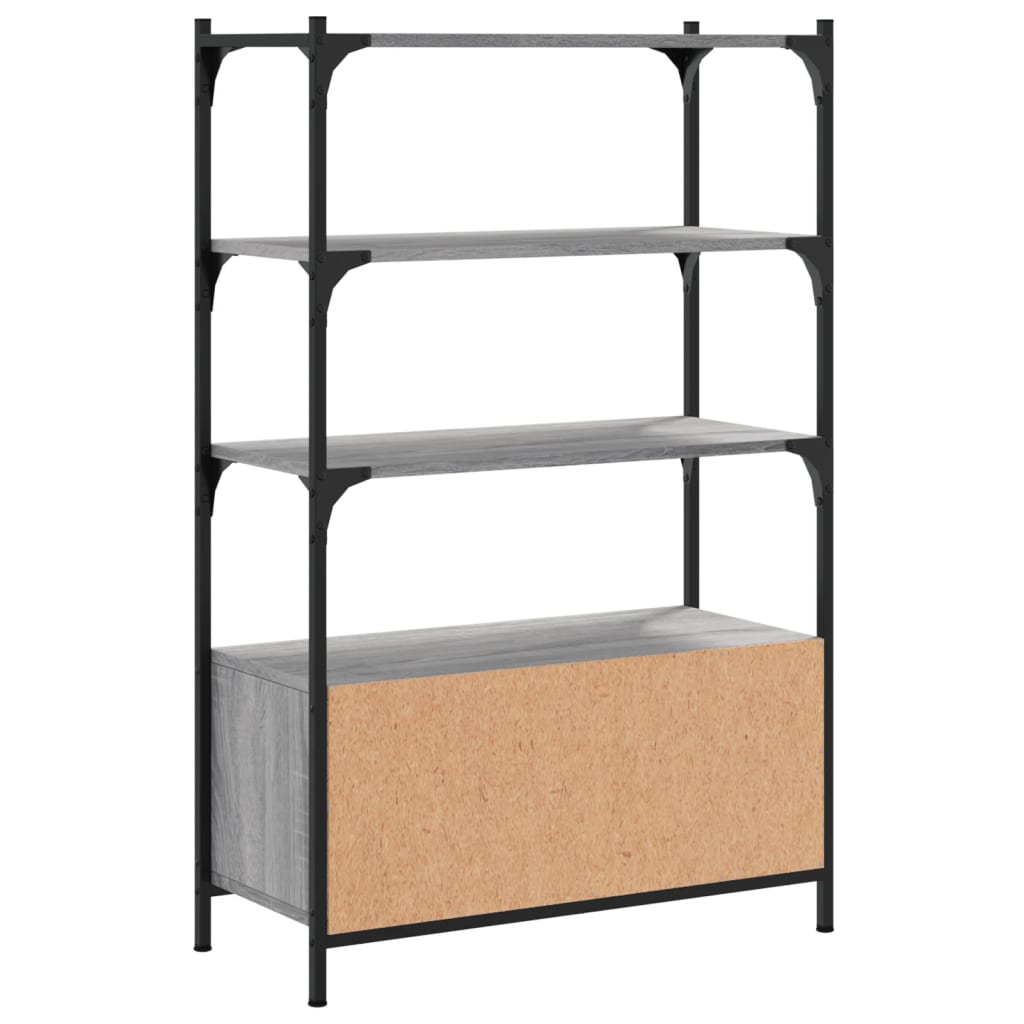 vidaXL Βιβλιοθήκη 3 Επιπέδων Γκρι Sonoma 70x30x109,5 εκ. Επεξεργ. Ξύλο