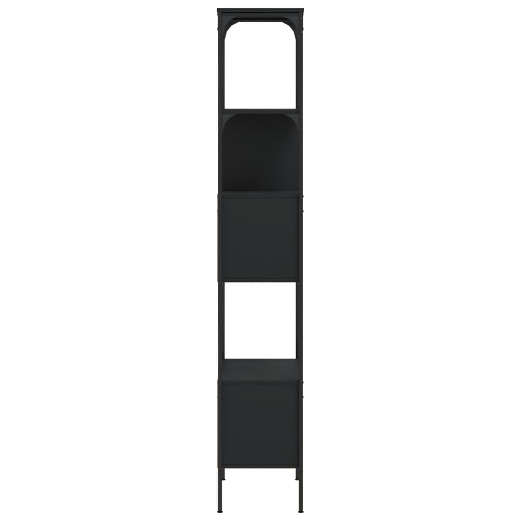 vidaXL Βιβλιοθήκη 5 Επιπέδων Μαύρη 76 x 33 x 188,5 εκ. Επεξεργ. Ξύλο