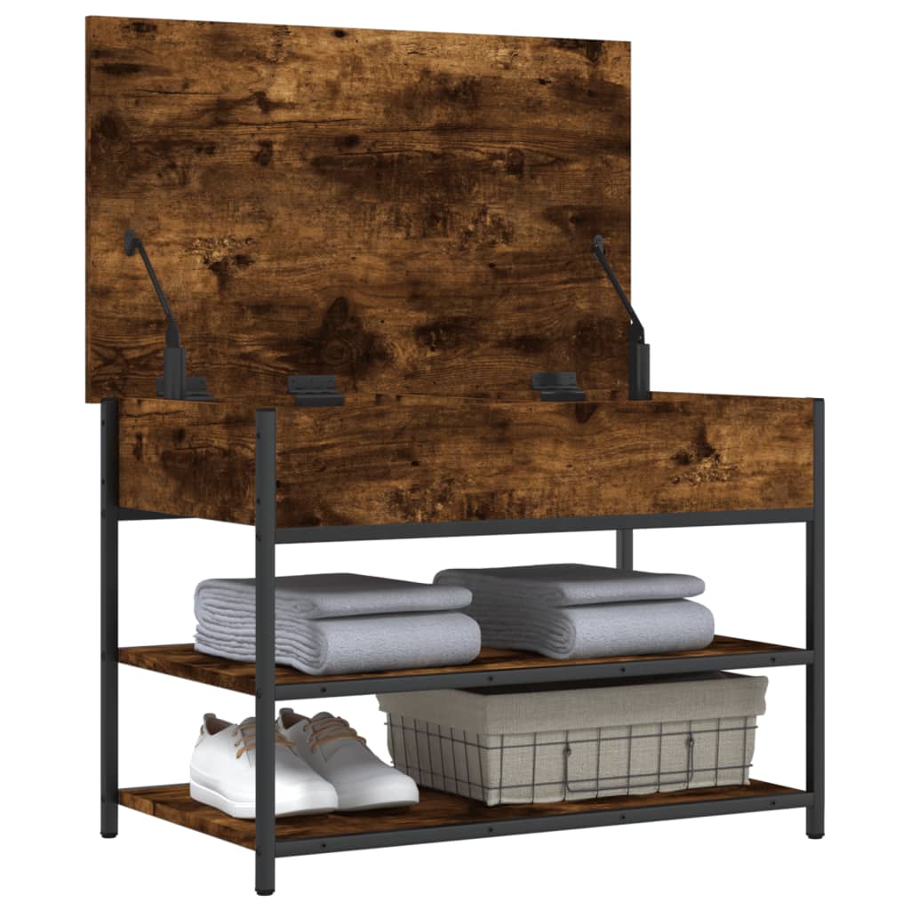 vidaXL Παπουτσοθήκη Καπνιστή Δρυς 70x42,5x50 εκ από Επεξεργασμένο Ξύλο