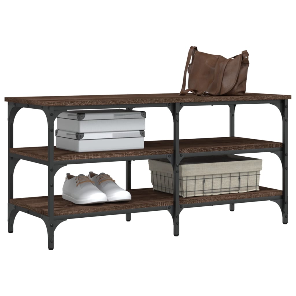 vidaXL Παπουτσοθήκη Καφέ Δρυς 100x38,5x49 εκ. από Επεξεργασμένο Ξύλο