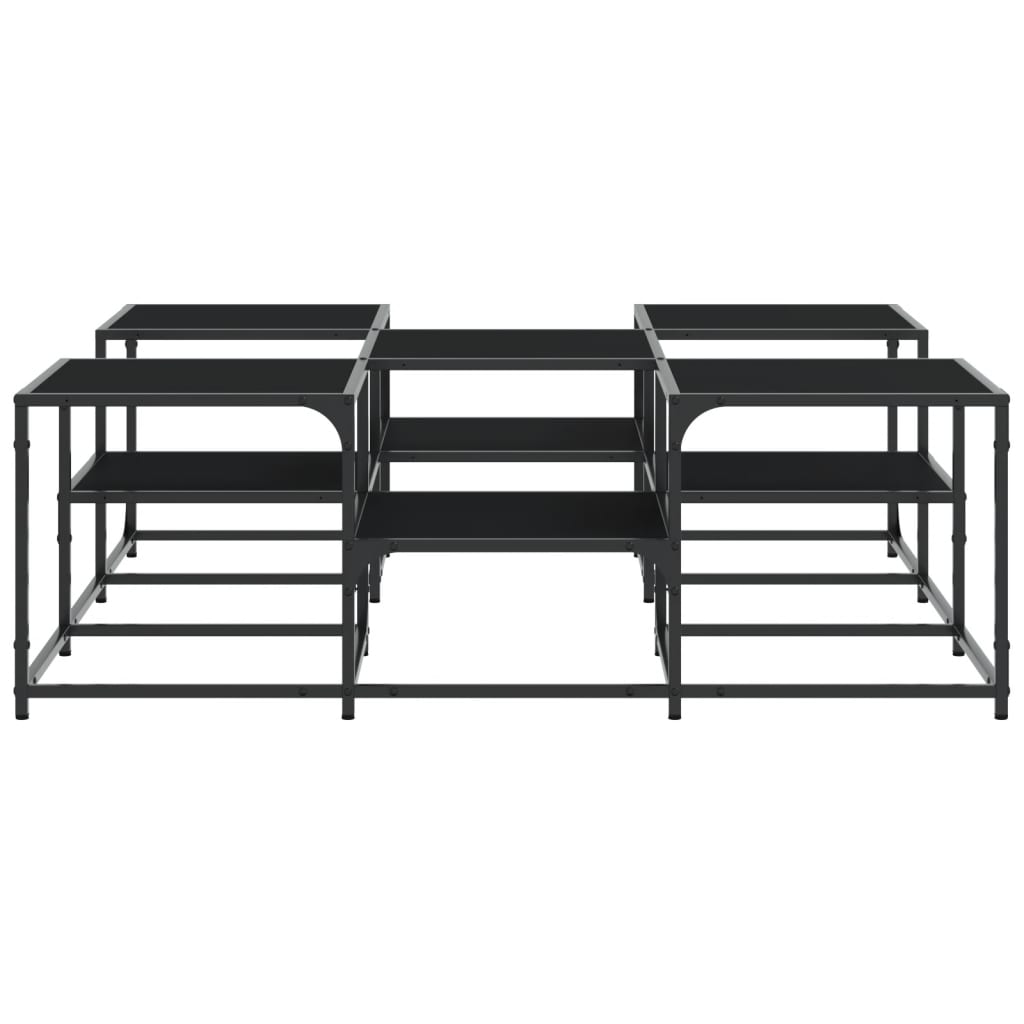 vidaXL Τραπεζάκι Σαλονιού Μαύρο 121x121x40 εκ. από Επεξεργασμένο Ξύλο