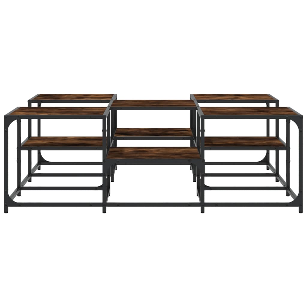 vidaXL Τραπεζάκι Σαλονιού Καπνιστή Δρυς 121x121x40εκ. Επεξεργασμ. Ξύλο