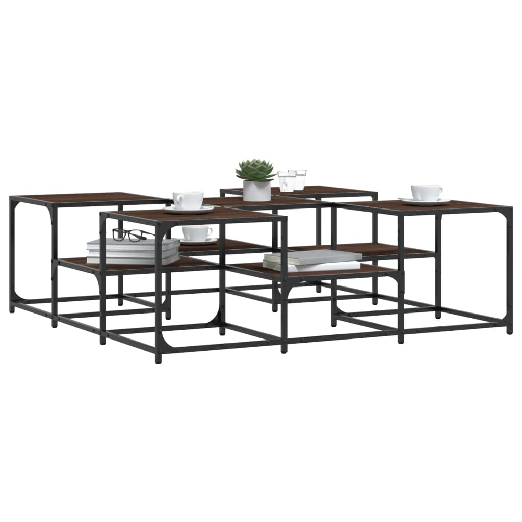 vidaXL Τραπεζάκι Σαλονιού Καφέ Δρυς 121x121x40 εκ. Επεξεργασμένο Ξύλο