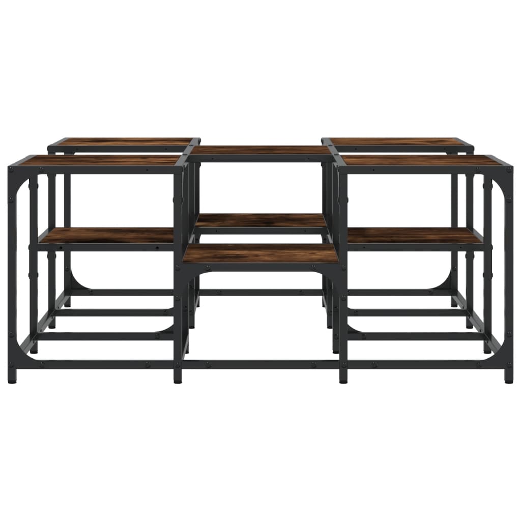 vidaXL Τραπεζάκι Σαλονιού Καπνιστή Δρυς 91x91x40 εκ. Επεξεργασμ. Ξύλο