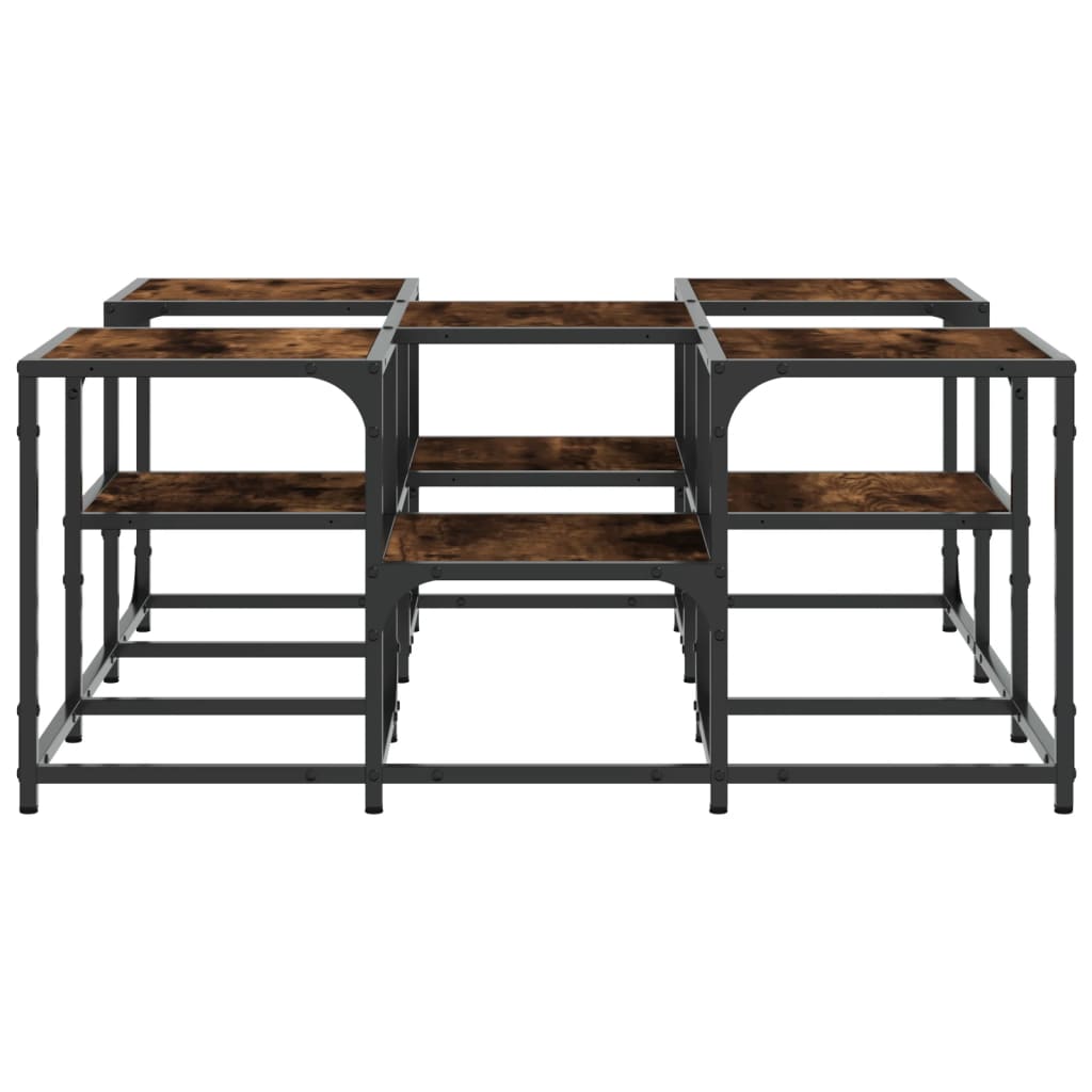 vidaXL Τραπεζάκι Σαλονιού Καπνιστή Δρυς 91x91x40 εκ. Επεξεργασμ. Ξύλο