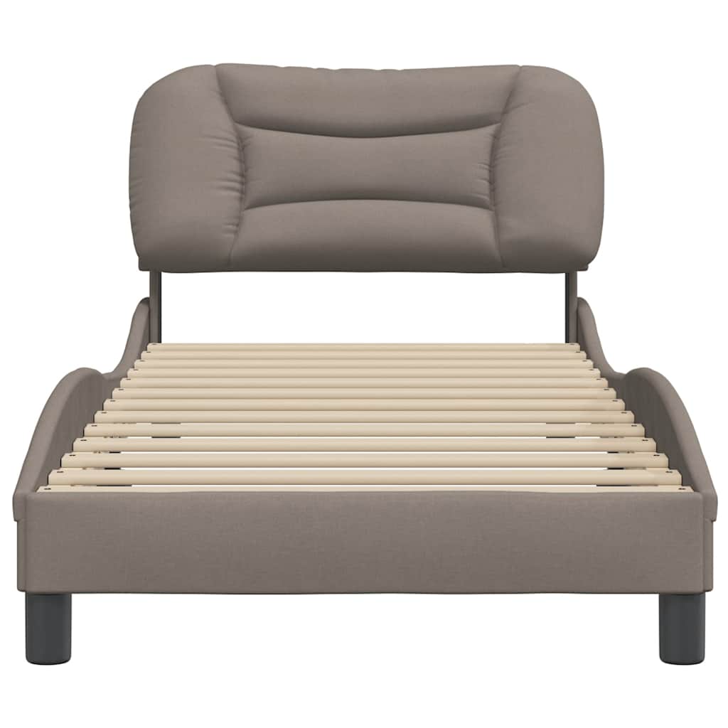 vidaXL Σκελετός Κρεβατιού Χωρίς Στρώμα Hvar Taupe 90x190 εκ. Υφασμάτινο