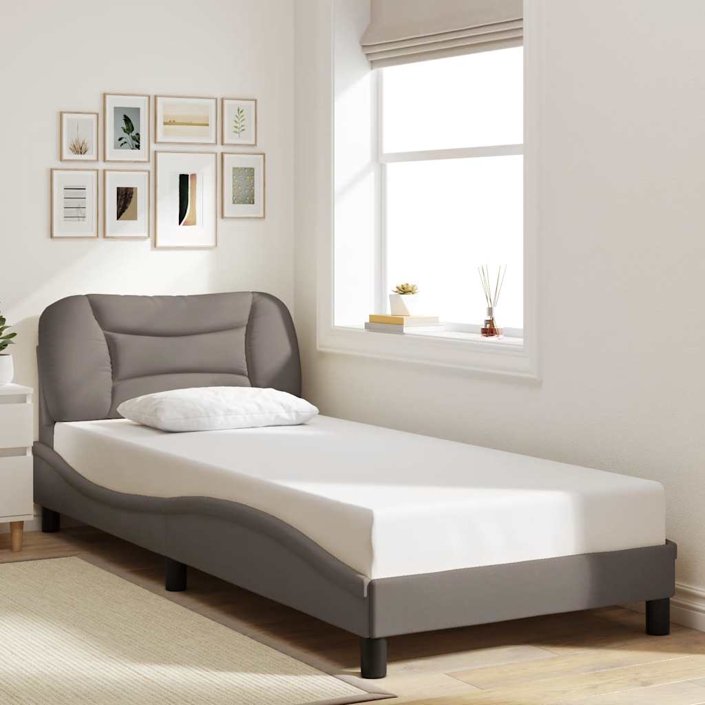 vidaXL Σκελετός Κρεβατιού Χωρίς Στρώμα Hvar Taupe 90x190 εκ. Υφασμάτινο