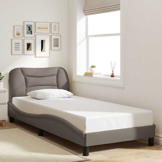 vidaXL Σκελετός Κρεβατιού Χωρίς Στρώμα Hvar Taupe 90x190 εκ. Υφασμάτινο