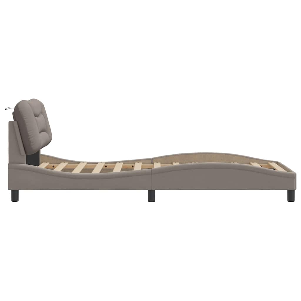 vidaXL Σκελετός Κρεβατιού Χωρίς Στρώμα Hvar Taupe 90x200 εκ. Υφασμάτινο