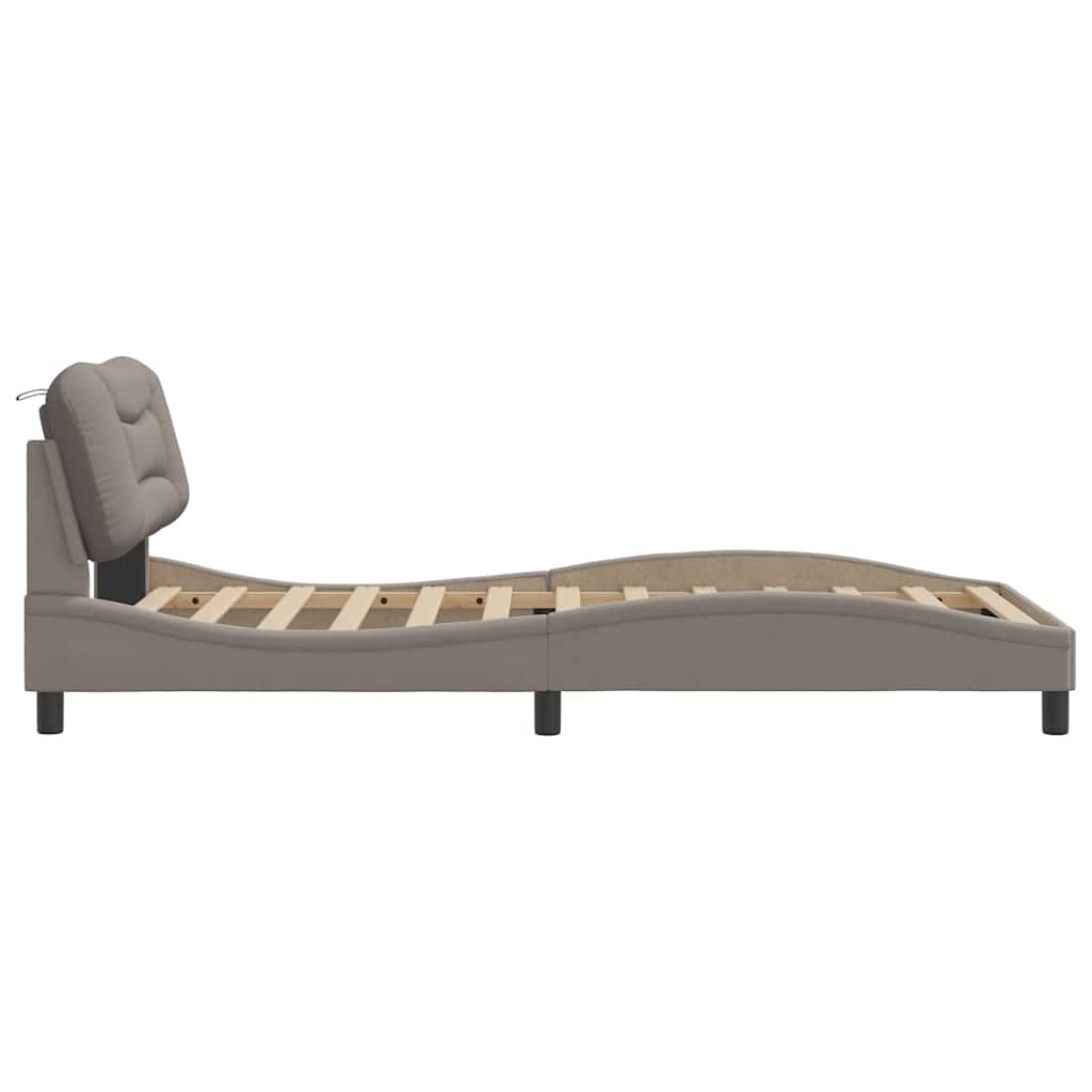 vidaXL Σκελετός Κρεβατιού Χωρίς Στρώμα Hvar Taupe 100 x 200 εκ. Υφασμάτινο