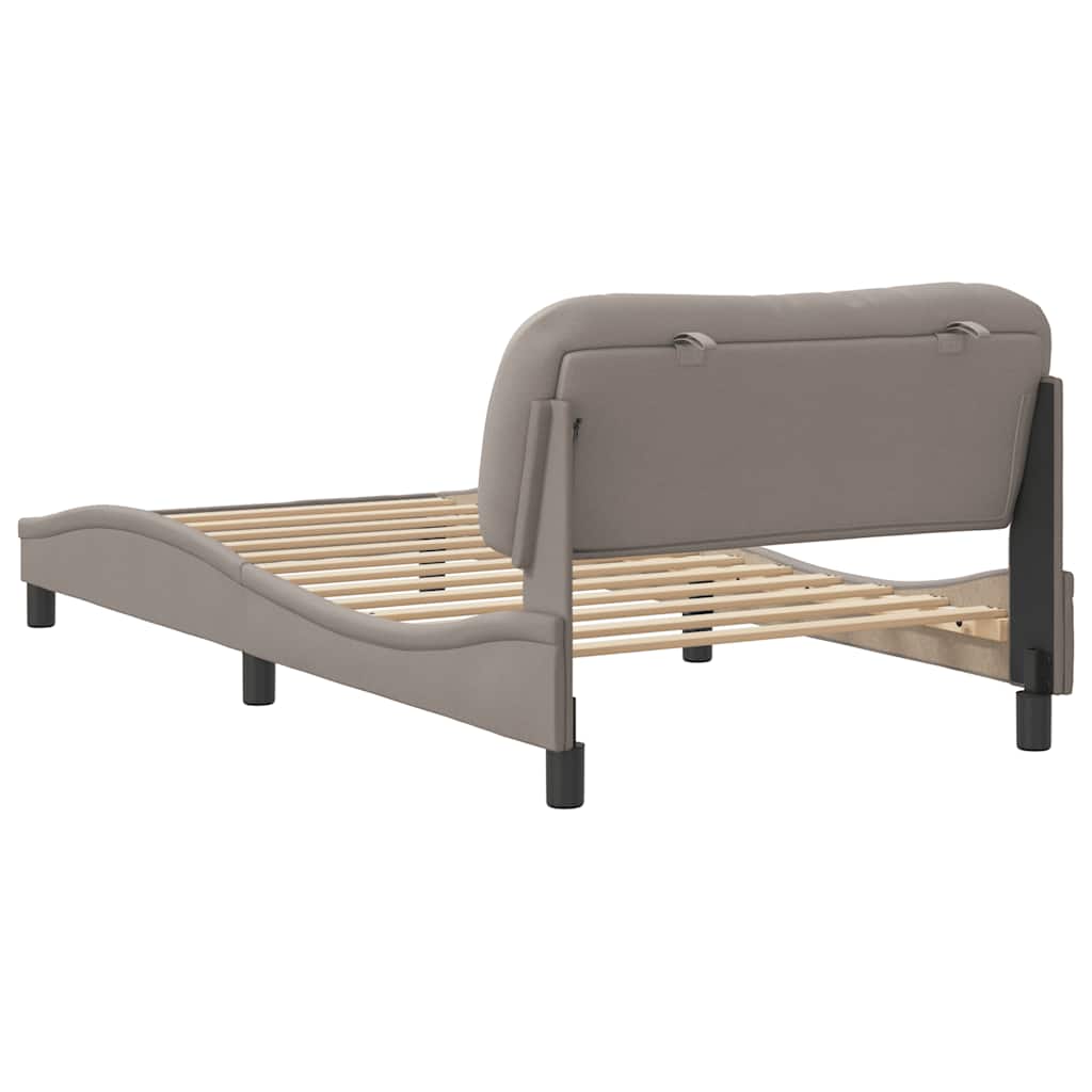 vidaXL Σκελετός Κρεβατιού Χωρίς Στρώμα Hvar Taupe 100 x 200 εκ. Υφασμάτινο