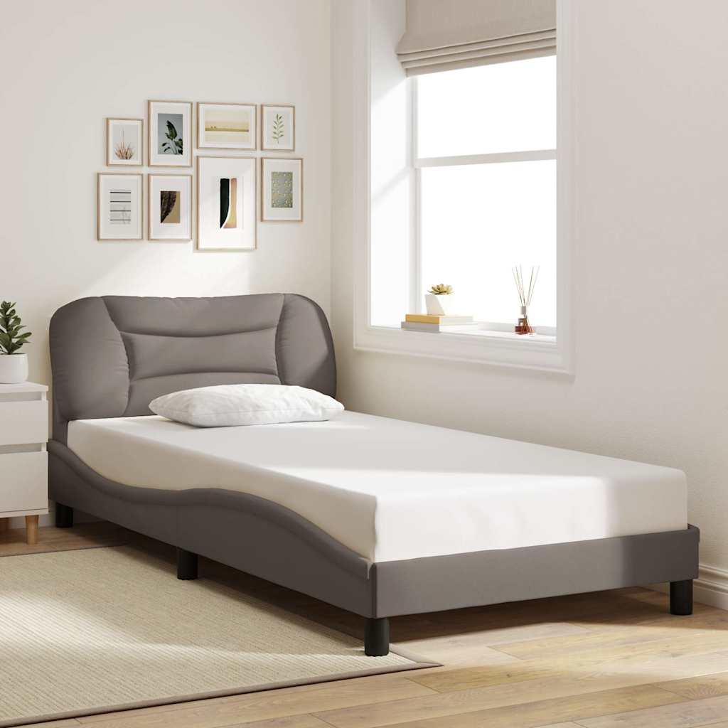vidaXL Σκελετός Κρεβατιού Χωρίς Στρώμα Hvar Taupe 100 x 200 εκ. Υφασμάτινο