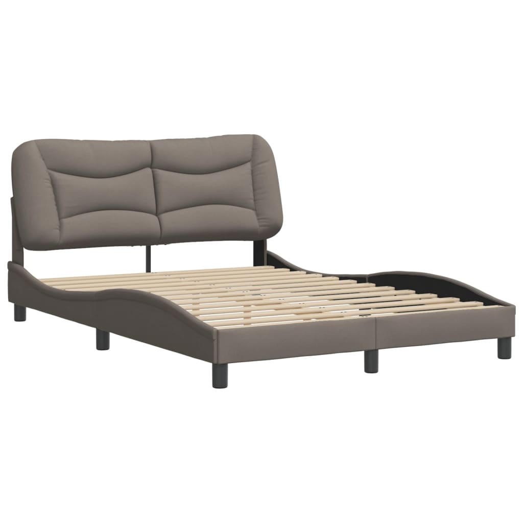 vidaXL Σκελετός Κρεβατιού Χωρίς Στρώμα Taupe 120x200 εκ. Υφασμάτινο