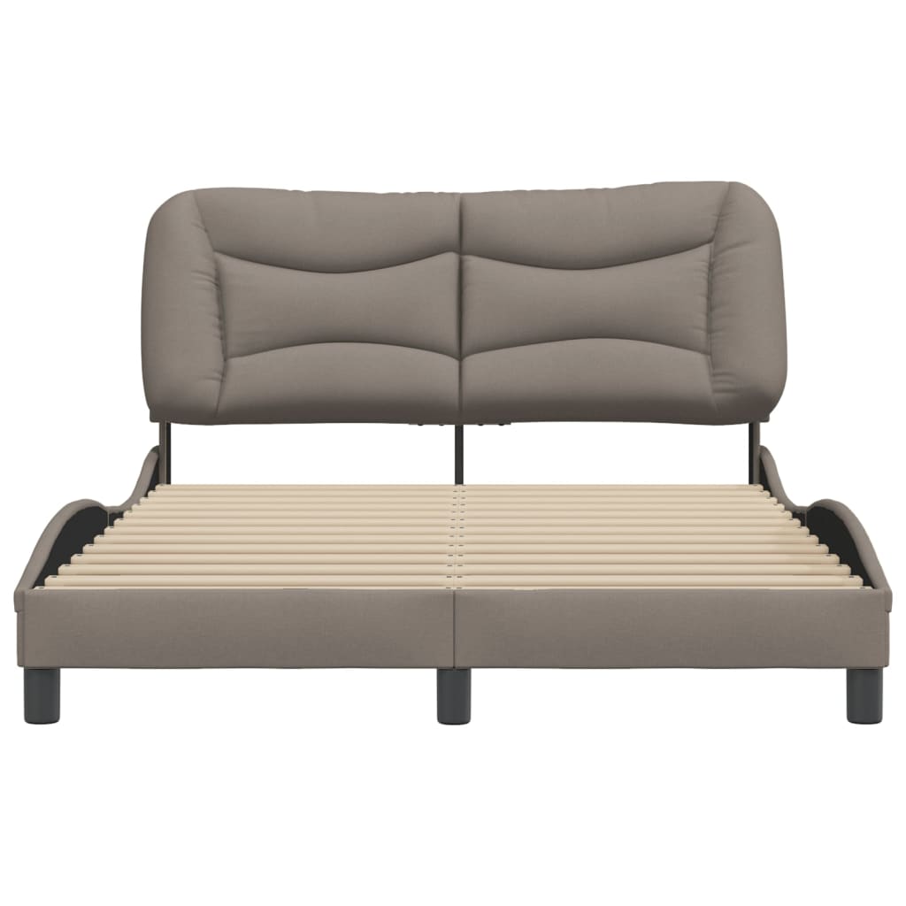 vidaXL Σκελετός Κρεβατιού Χωρίς Στρώμα Taupe 120x200 εκ. Υφασμάτινο