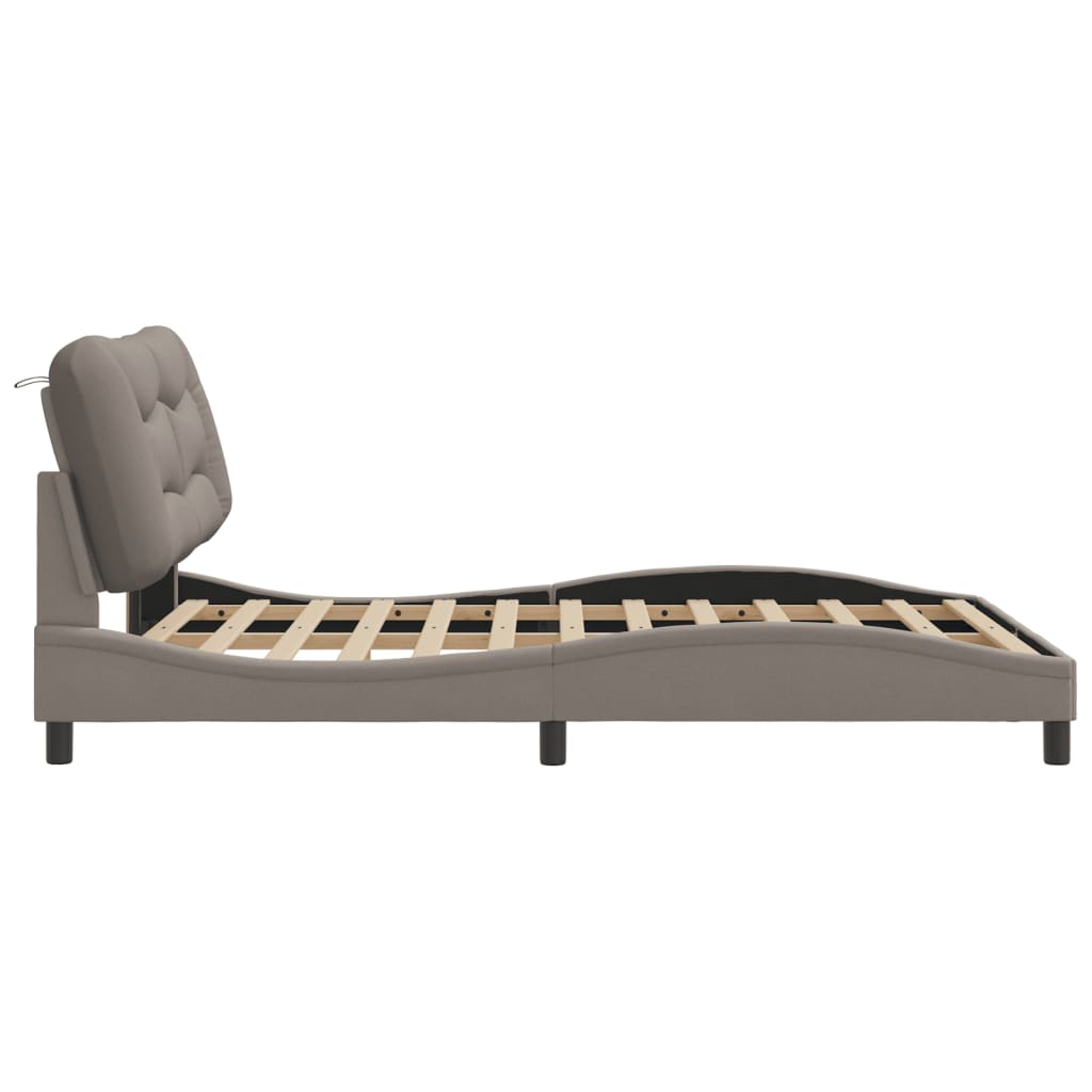 vidaXL Σκελετός Κρεβατιού Χωρίς Στρώμα Taupe 120x200 εκ. Υφασμάτινο