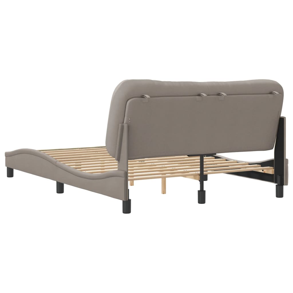 vidaXL Σκελετός Κρεβατιού Χωρίς Στρώμα Taupe 120x200 εκ. Υφασμάτινο