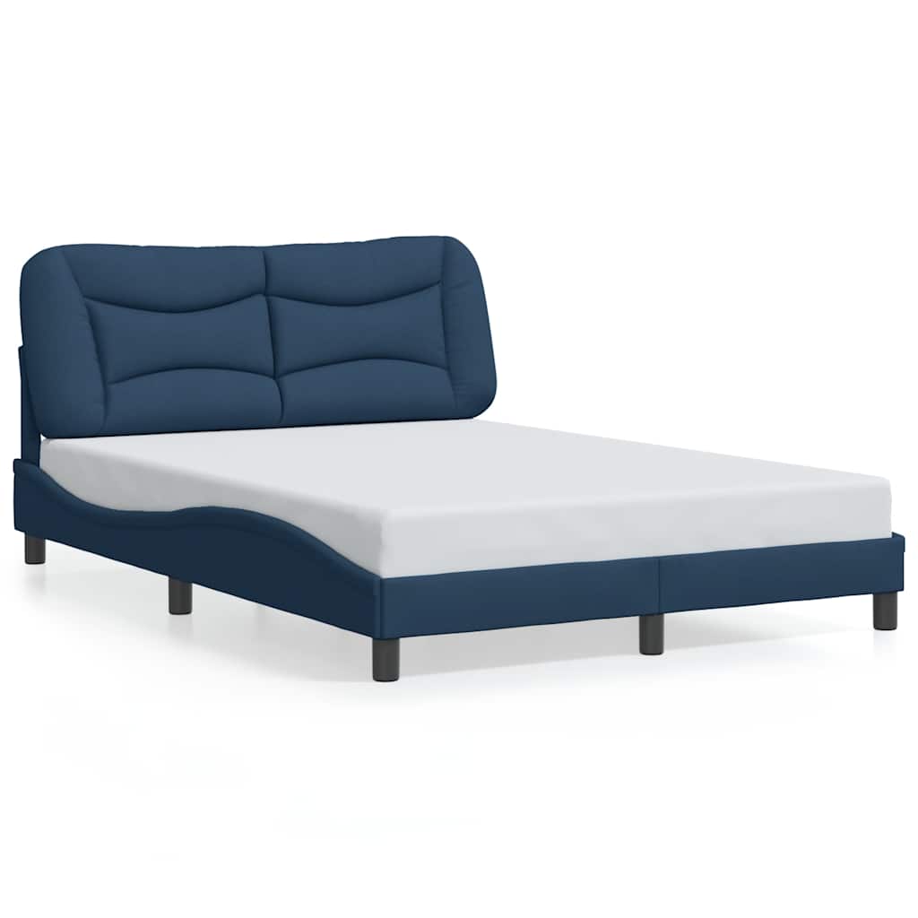 vidaXL Πλαίσιο κρεβατιού χωρίς στρώμα Hvar μπλε 120x200cm ύφασμα